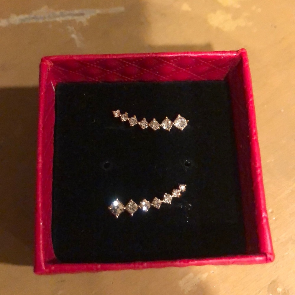 Diamond crawler earrings